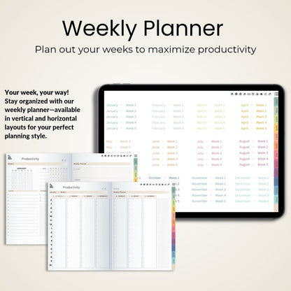 The Minimalist's Digital Planner: Your Blueprint for a Decluttered Life | Gray, Horizontal & Hyperlinked