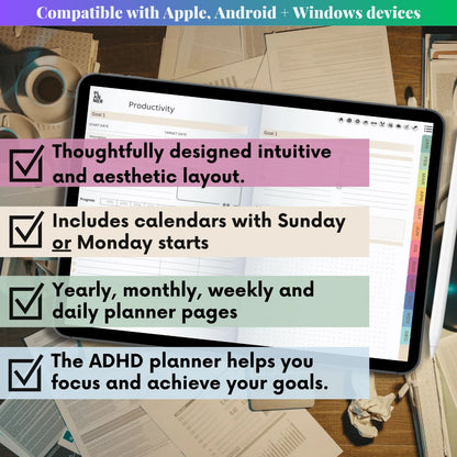 The Minimalist's Digital Planner: Your Blueprint for a Decluttered Life | Gray, Horizontal & Hyperlinked