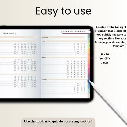 The Minimalist's Digital Planner: Your Blueprint for a Decluttered Life | Gray, Horizontal & Hyperlinked