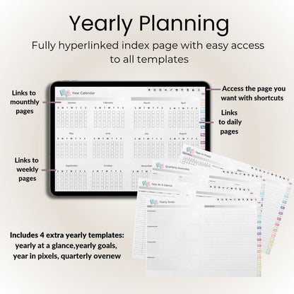 The Minimalist's Digital Planner: Your Blueprint for a Decluttered Life | Gray, Horizontal & Hyperlinked
