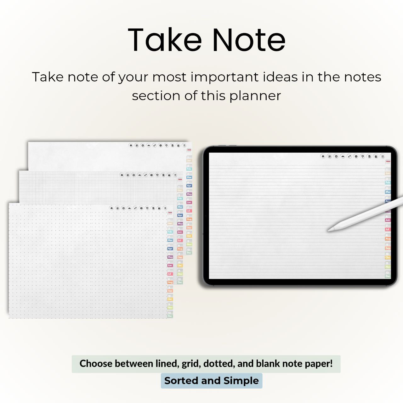 The Minimalist's Digital Planner: Your Blueprint for a Decluttered Life | Gray, Horizontal & Hyperlinked