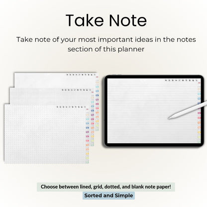 The Minimalist's Digital Planner: Your Blueprint for a Decluttered Life | Gray, Horizontal & Hyperlinked