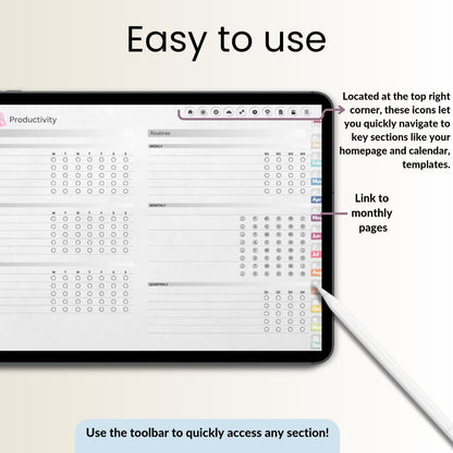 The Minimalist's Digital Planner: Your Blueprint for a Decluttered Life | Gray, Horizontal & Hyperlinked