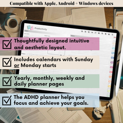 The Minimalist's Digital Planner: Your Blueprint for a Decluttered Life | Gray, Horizontal & Hyperlinked