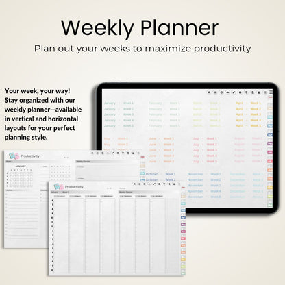 The Minimalist's Digital Planner: Your Blueprint for a Decluttered Life | Gray, Horizontal & Hyperlinked