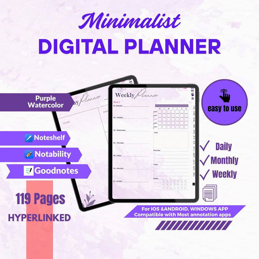 The Creator's ADHD Planner: Where Imagination Meets Intention | Purple Mode, Hyperlinked for iPad & Android