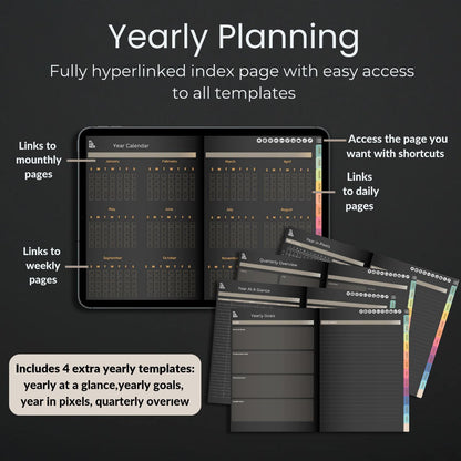 The Executive's Digital Dashboard: Your Integrated Life Command Center | Glossy Black, Horizontal & Hyperlinked