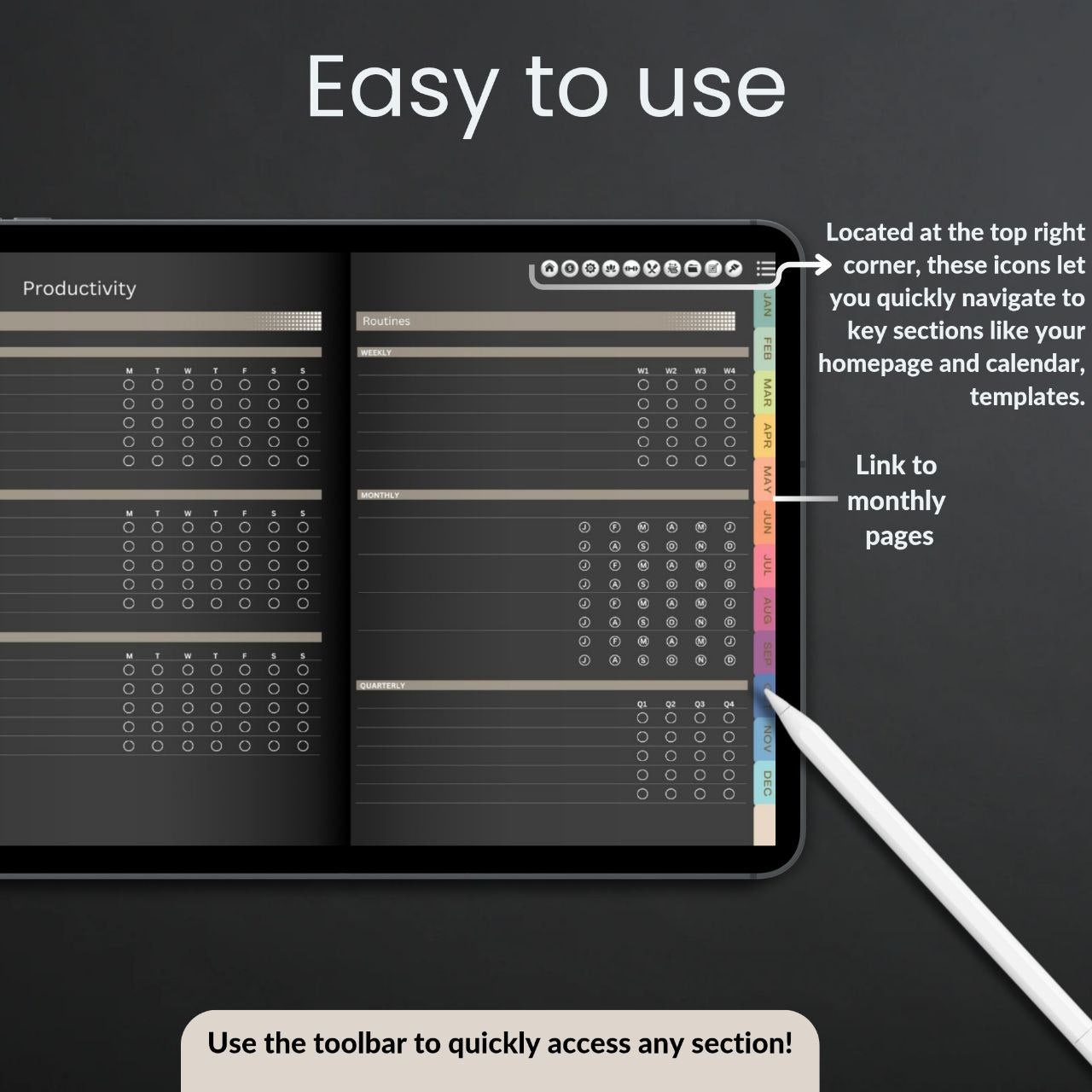 The Executive's Digital Dashboard: Your Integrated Life Command Center | Glossy Black, Horizontal & Hyperlinked