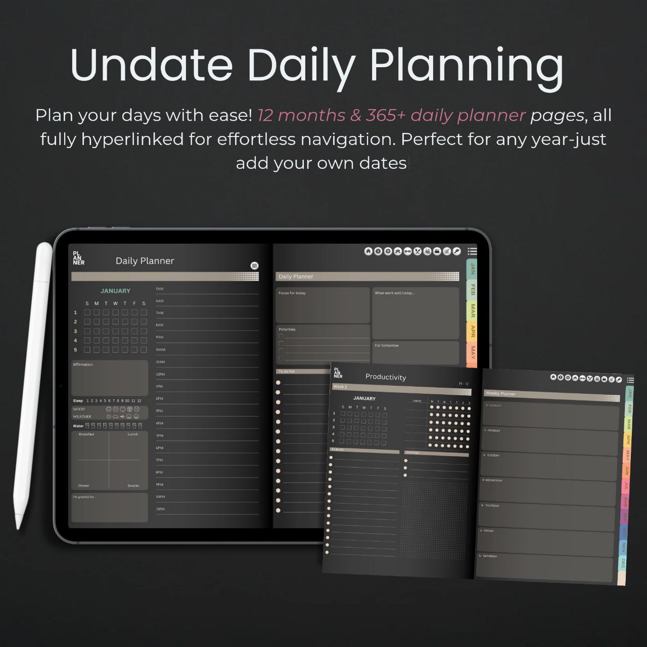 The Executive's Digital Dashboard: Your Integrated Life Command Center | Glossy Black, Horizontal & Hyperlinked