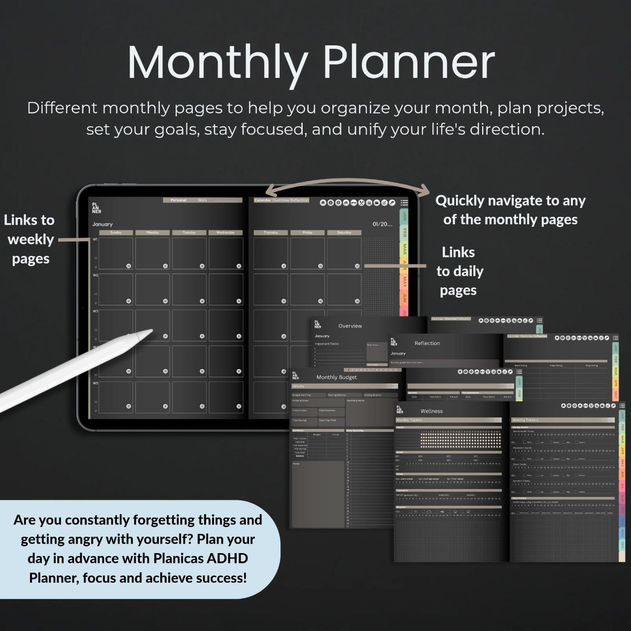 The Executive's Digital Dashboard: Your Integrated Life Command Center | Glossy Black, Horizontal & Hyperlinked