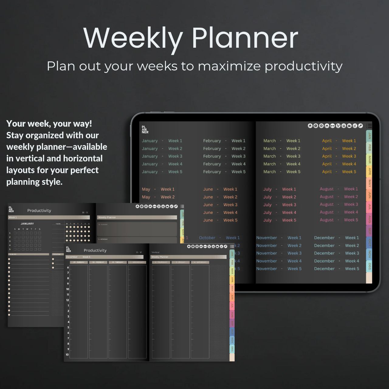 The Executive's Digital Dashboard: Your Integrated Life Command Center | Glossy Black, Horizontal & Hyperlinked