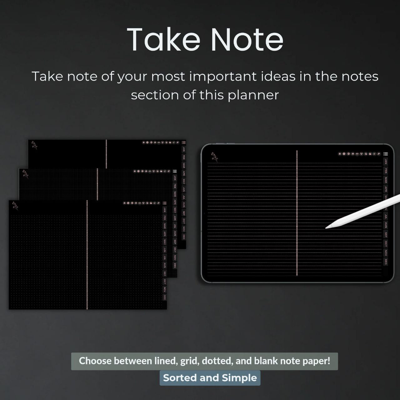 The Midnight Digital Planner: Your Sanctuary for Deep Focus | Dark Mode, Horizontal & Hyperlinked