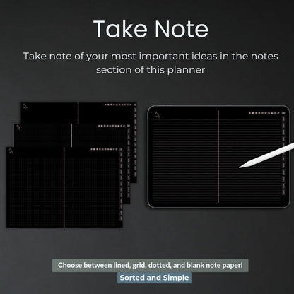 The Midnight Digital Planner: Your Sanctuary for Deep Focus | Dark Mode, Horizontal & Hyperlinked