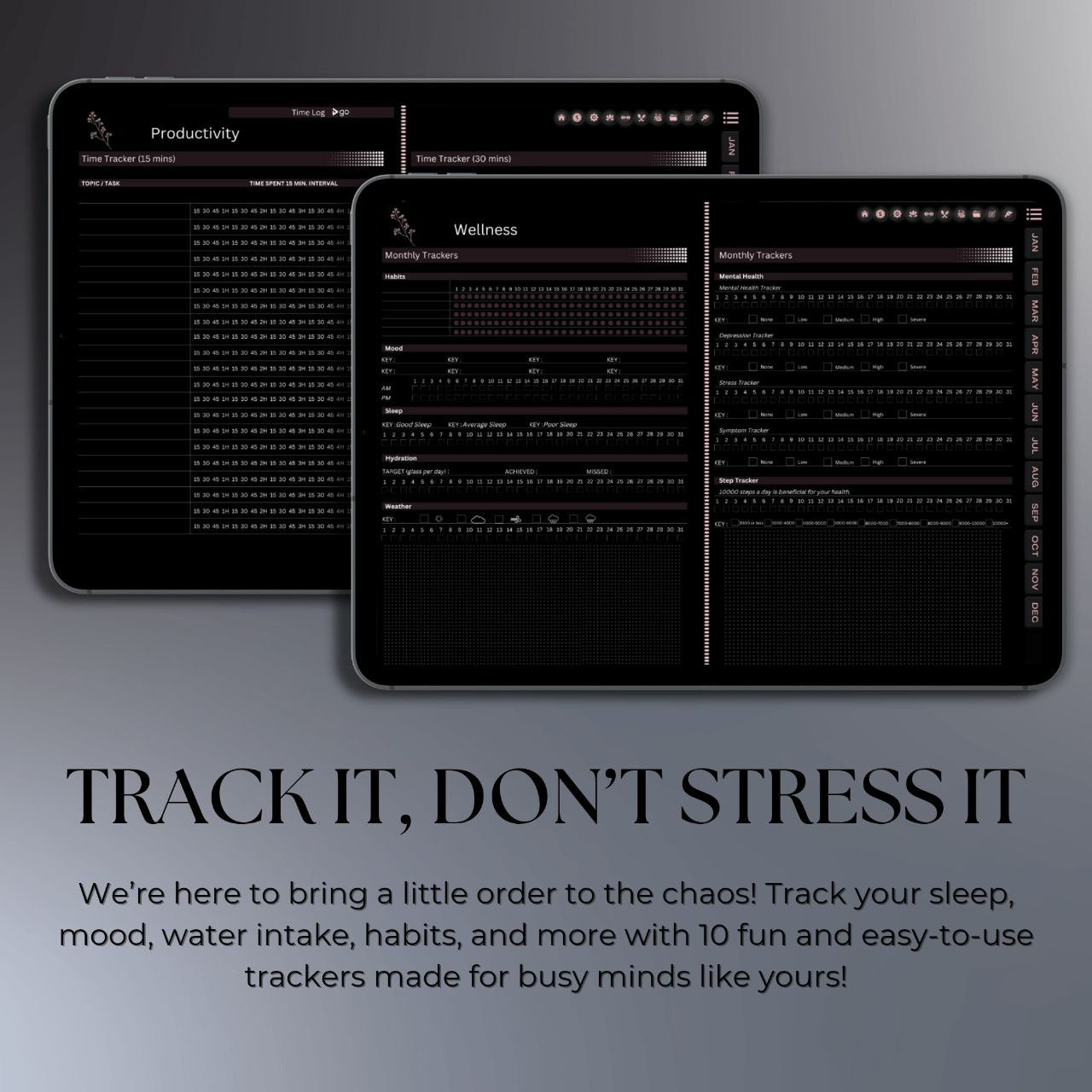 The Midnight Digital Planner: Your Sanctuary for Deep Focus | Dark Mode, Horizontal & Hyperlinked