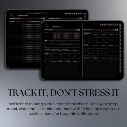The Midnight Digital Planner: Your Sanctuary for Deep Focus | Dark Mode, Horizontal & Hyperlinked